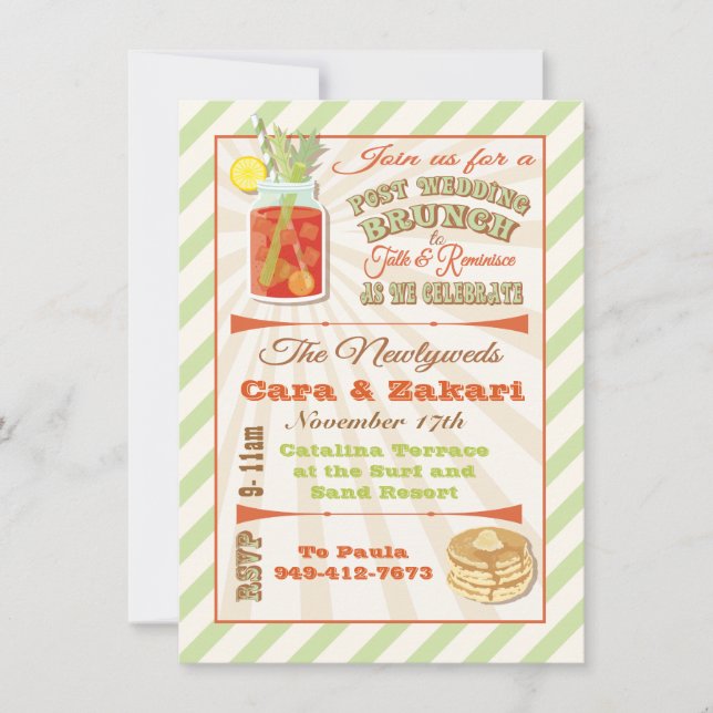 Post Wedding Brunch and Conversation Invitation (Front)