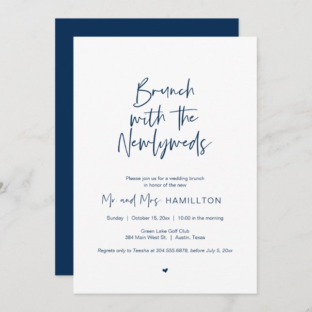 Post wedding Brunch, Brunch with the newlyweds Inv Invitation (Front/Back)