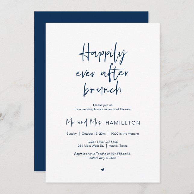 Post wedding Brunch, Happily Ever After Brunch Invitation (Front/Back)