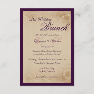 Post-Wedding Brunch -Script, Purple Invitation