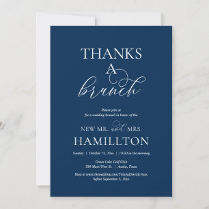 Post wedding Brunch, Thanks a Brunch, Navy Blue Invitation