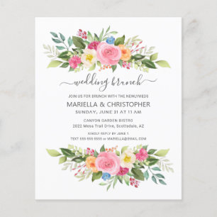 Post Wedding Brunch Watercolor Rose Garden Flyer
