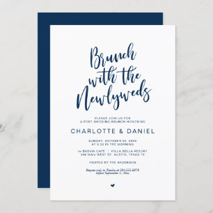 Post wedding, Brunch with the newlyweds, Navy Blue Invitation