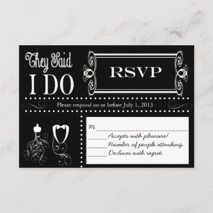 Post Wedding Chalkboard RSVP Card