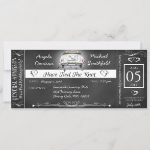 Post Wedding Chalkboard Ticket Invitation