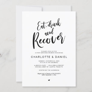 Post wedding, Eat, Drink and Recover Brunch Invitation