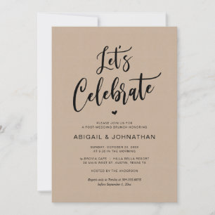Post wedding, Eat, Lets celebrate, Brunch, Kraft Invitation