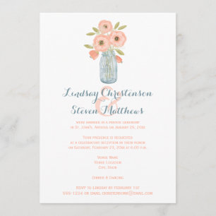 Post Wedding Invite Mason Jar, Babies Breath 3