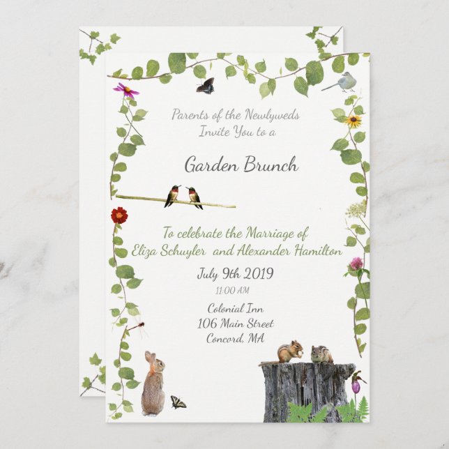 Post wedding: Newlywed  Brunch Invitation (Front/Back)