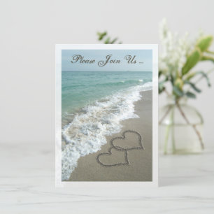 Post-Wedding Reception Destination Beach Hearts Invitation