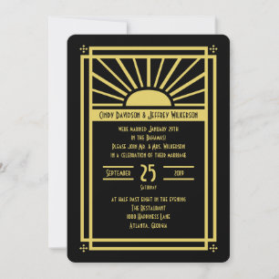 Post Wedding Reception Invitation -- Art Deco