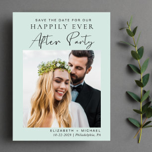 Post Wedding Reception Mint Save the Date Announcement Postcard