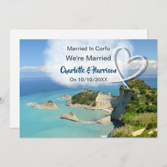 Post Wedding Reception Party Married In Corfu Invitation (Front/Back)