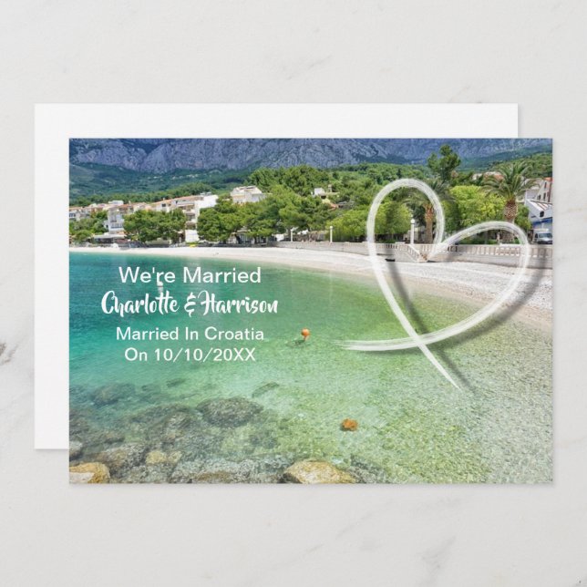 Post Wedding Reception Party Married In Croatia Invitation (Front/Back)