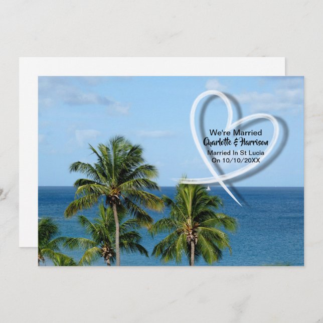 Post Wedding Reception Party Married In St Lucia Invitation (Front/Back)