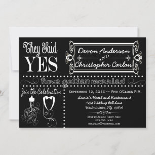 Post Wedding Trendy Chalkboard Invitation
