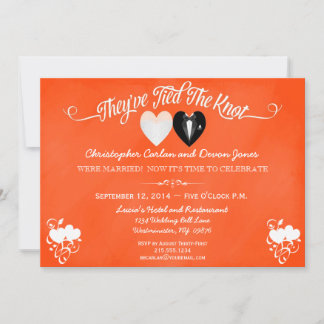 Post Wedding Trendy Orange Chalkboard Invitation