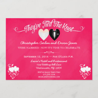 Post Wedding Trendy Pink Chalkboard Invitation