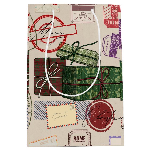 Postage christmas medium gift bag (Front)