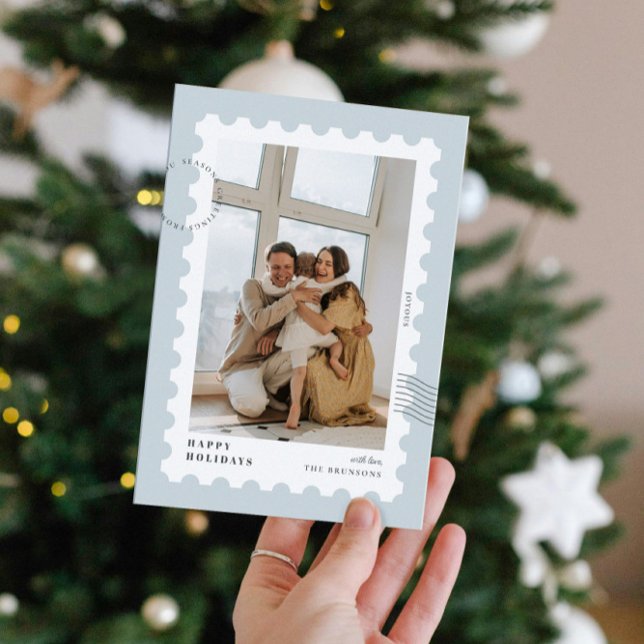 Postage Photo Frame Christmas Holiday Card (Creator Uploaded)