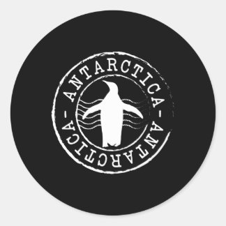 Postage Stamp Antarctica Penguin Classic Round Sticker