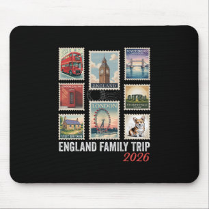 Postage Stamp England Family Trip 2026 London Eye Mouse Pad