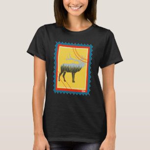 Postage Stamp Wild Elk Animal Nature Moose T-Shirt
