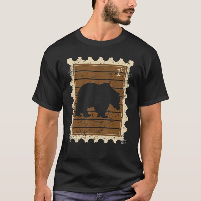 Postage Stamp With A Bear T-Shirt (Front)