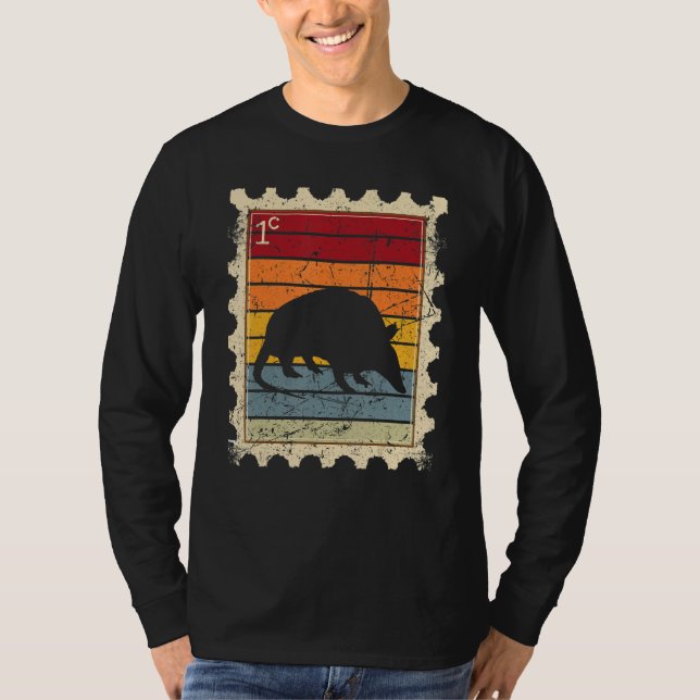 Postage Stamp With A Sunset Armadillo T-Shirt (Front)
