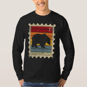 Postage Stamp With A Sunset Bear T-Shirt