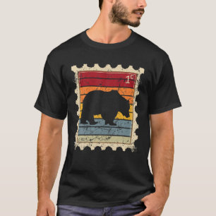 Postage Stamp With A Sunset Bear T-Shirt