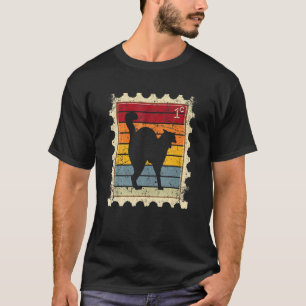 Postage Stamp With A Sunset Cat T-Shirt