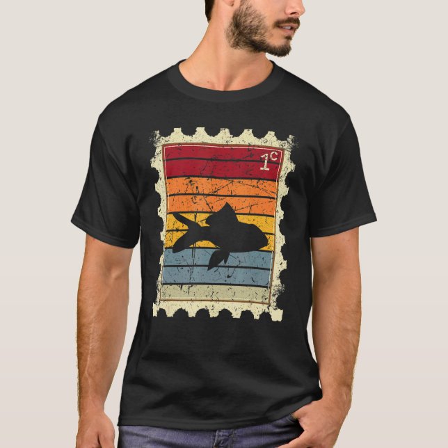 Postage Stamp With A Sunset Fish T-Shirt (Front)