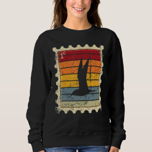 Postage Stamp With A Sunset Flying Bird Sweatshirt