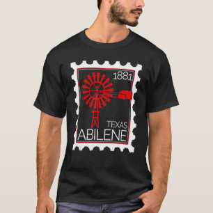 Postage Stamp With An Old Wind Turbine In Abilene T-Shirt