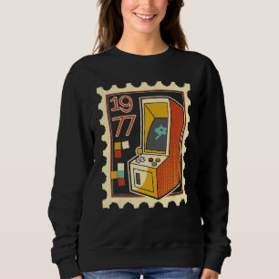 Postage Stamp With Computer Game Slot Machine 1977 Sweatshirt