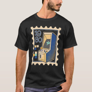 Postage Stamp With Computer Game Slot Machine 1980 T-Shirt