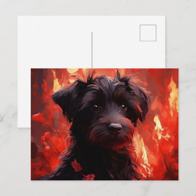 Postal Card Canine Burning (Front/Back)