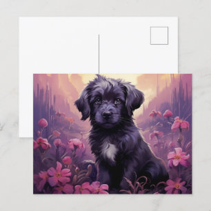 Postal Card Magic Flower of Dog