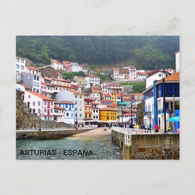 postal del pueblo de Cudillero, en Asturias Postcard (Front)