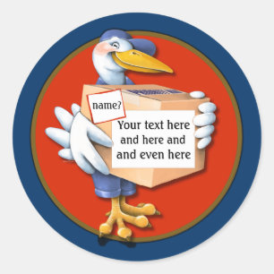 Postal delivery with a smile classic round sticker
