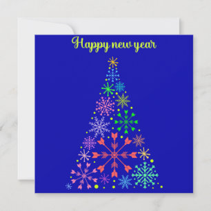 Postal Festivals Snowflakes Christmas Tree Happy N Card