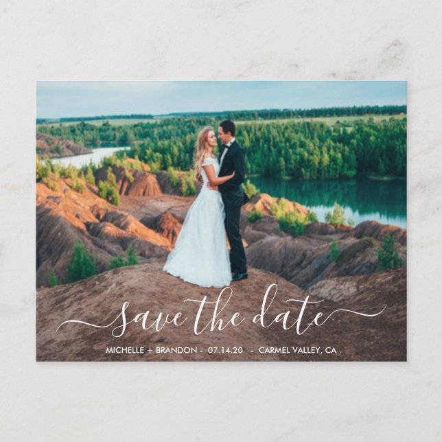 Postal Modern and elegant calligraphy Postcard Sav (Front)