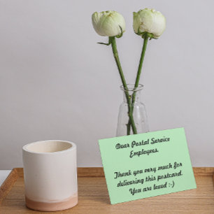 Postal Service Employees Thank you Postcard