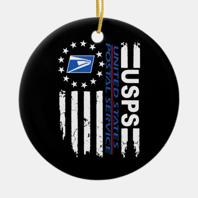 Postal servise flag ceramic ornament (Front)