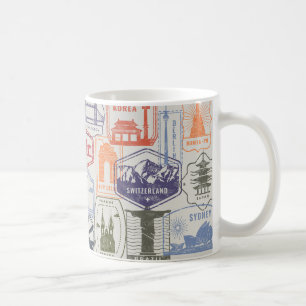 Postal Stamp Mug Vintage Mail & Post Office Coff