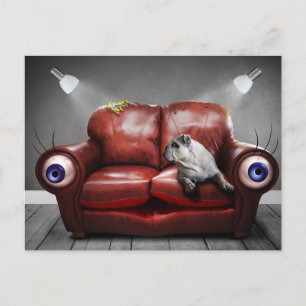 POSTAL SURREALISTA AMIGO PERRO POSTCARD