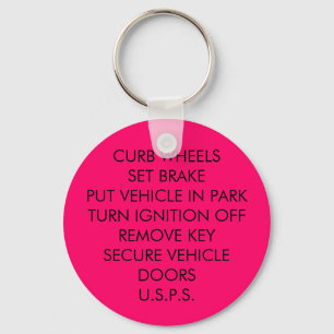 POSTAL VEHICLE SAFE PARKING KEY RING