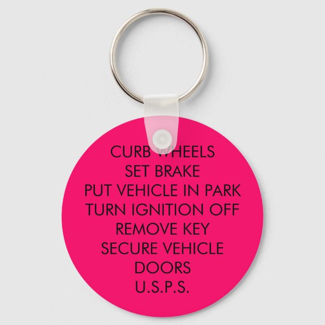 POSTAL VEHICLE SAFE PARKING KEY RING (Front)