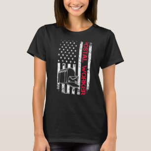 Postal Worker American Flag Patriotic Mail Carrier T-Shirt